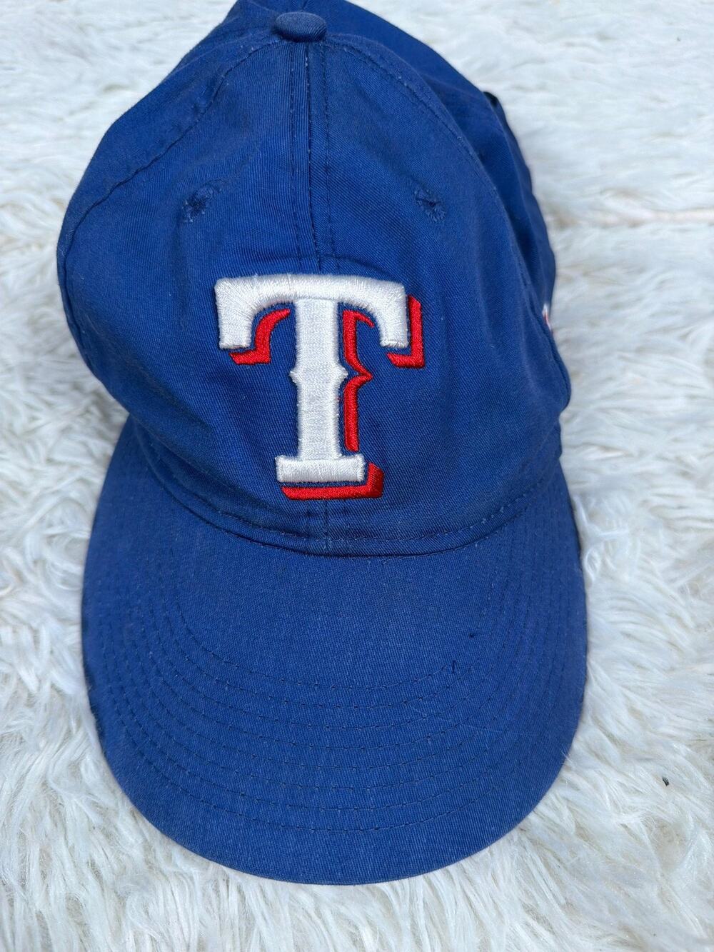 Texas Rangers Hat Cap Strap Back Mens One Size Blue MLB Baseball